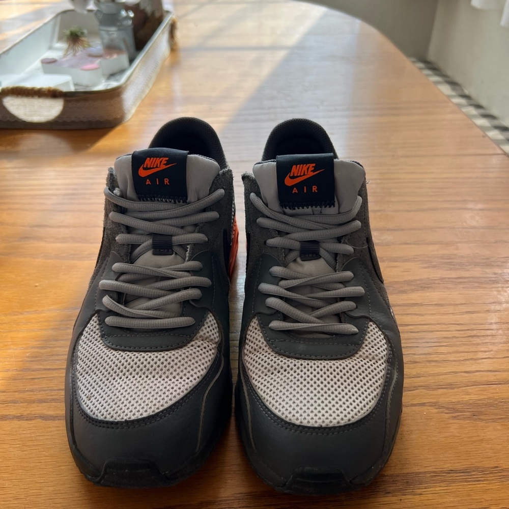 Nike Air Men's Black and Gray Sneakers with Orange Accents